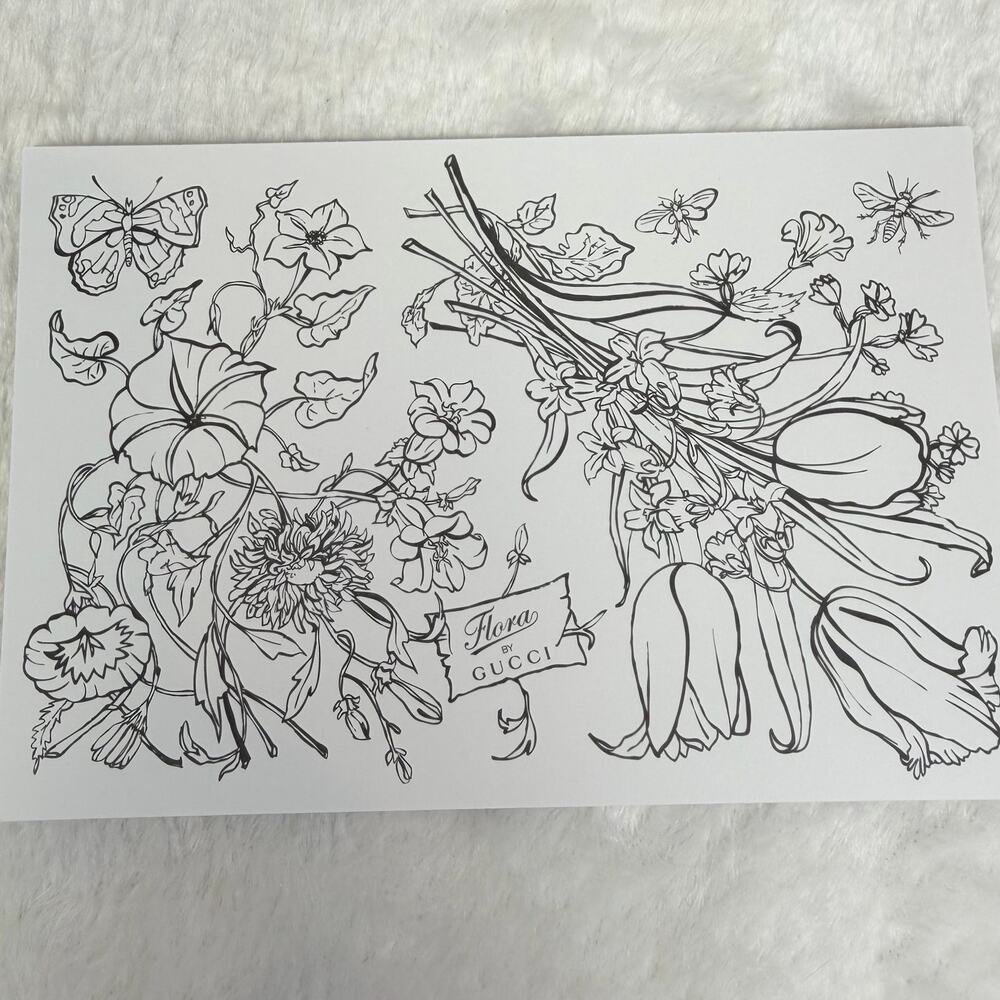 Gucci Flora note card and envelope gift set with pencil & stickers NEW - Picture 5 of 7